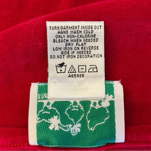 The Quacker Factory Womens Vintage Red Velour Top Holiday Festive Rhinestones XL - Picture 9 of 13